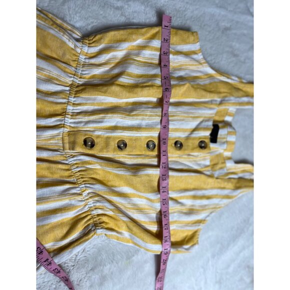 Jason Wu striped linen button front yellow jumpsuit women size medium - Picture 6 of 9